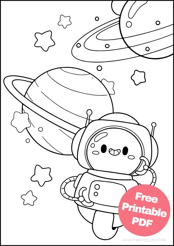 Robot Coloring Page for Kids Bot Droid Science Outer Space