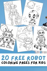 Free Printable Robot Coloring Pages for Kids Pinterest Pin