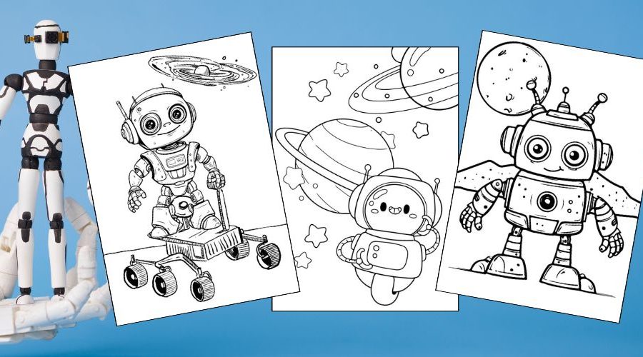 Free Printable Robot Coloring Pages for Kids blog feature