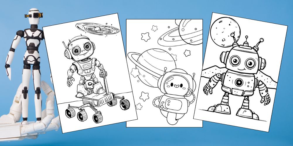 Free Printable Robot Coloring Pages for Kids blog feature