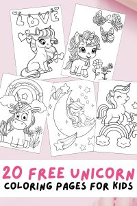 Free Printable Unicorn Coloring Pages for Kids Pinterest Pin