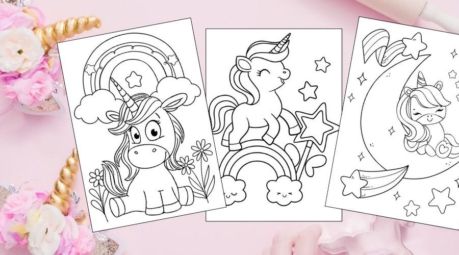 Free Printable Unicorn Coloring Pages for Kids blog feature