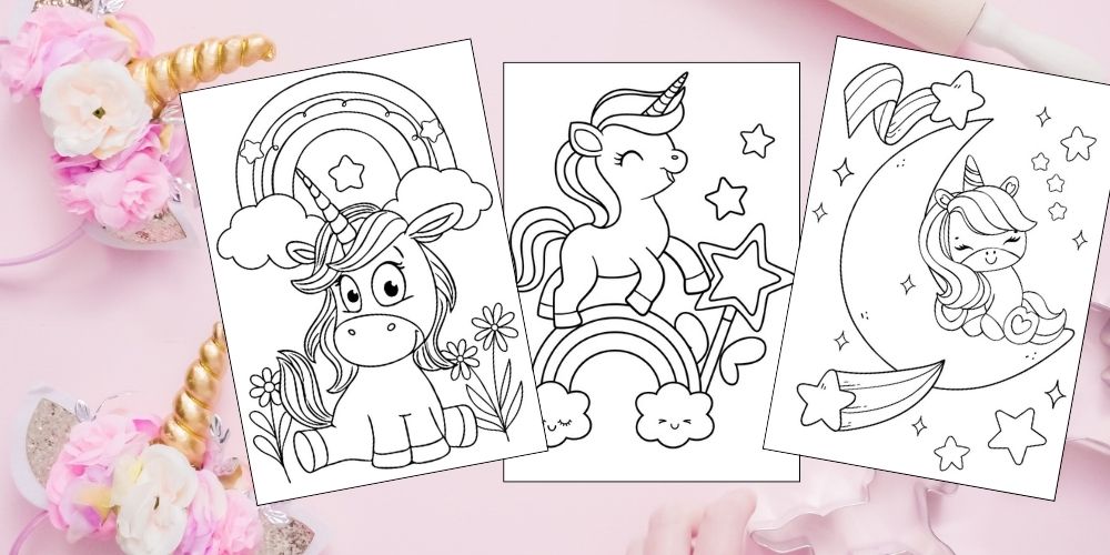 Free Printable Unicorn Coloring Pages for Kids blog feature