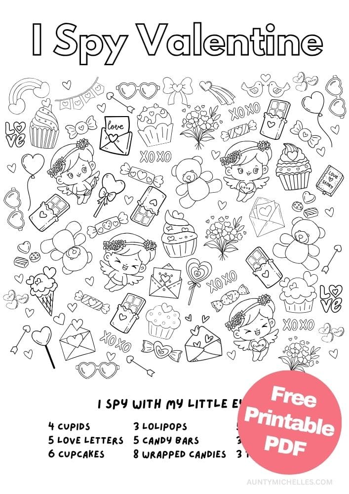 Printable Valentine's Day I Spy Game for Kids