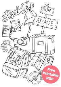Free Printable Roadtrip Coloring Pages for Kids - Aunty Michelle's