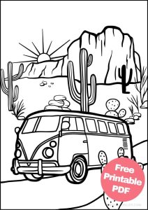 Free Printable Roadtrip Coloring Pages for Kids - Aunty Michelle's