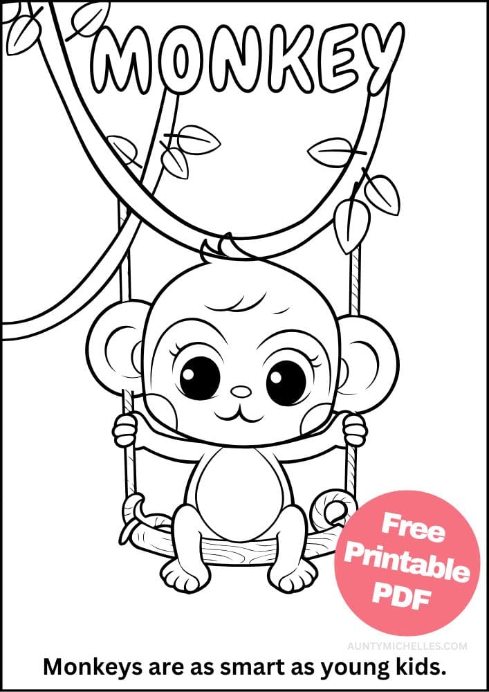 monkey zoo coloring page