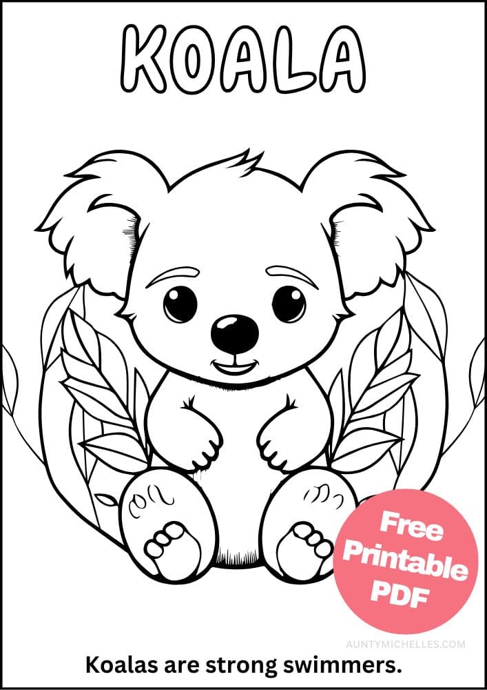 koala zoo coloring page