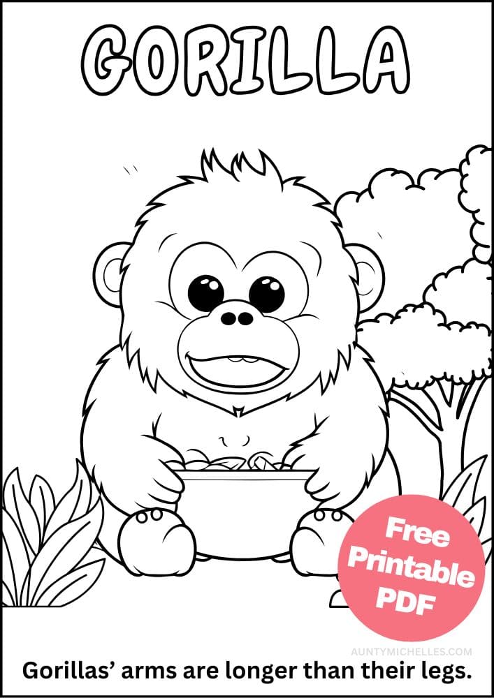 Gorilla zoo coloring page
