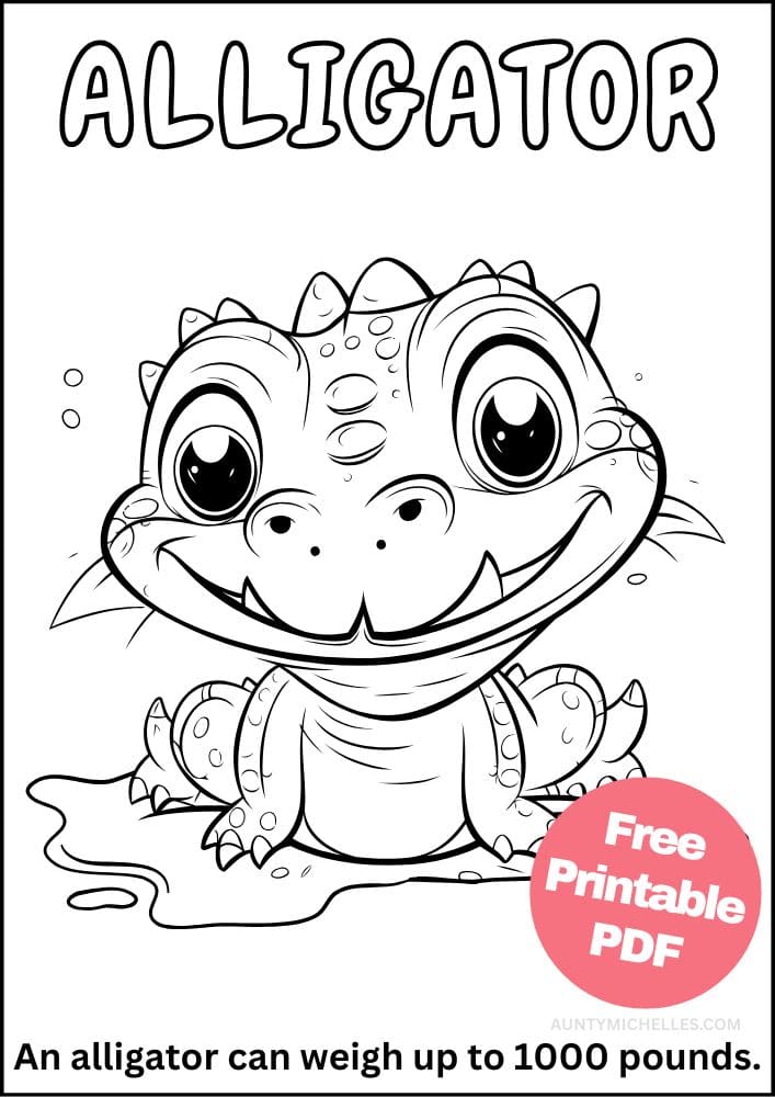 zoo Alligator coloring page