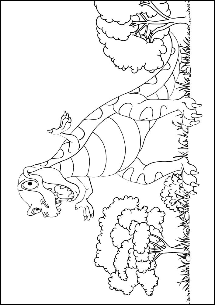 free printable dinosaur coloring pages for kids dino printout pdf allosaurus velociraptor trees