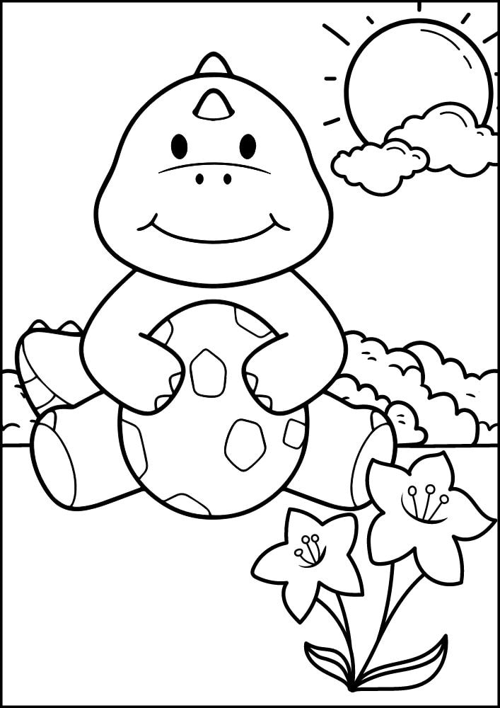 free printable dinosaur coloring pages for kids dino printout pdf stegosaurus egg