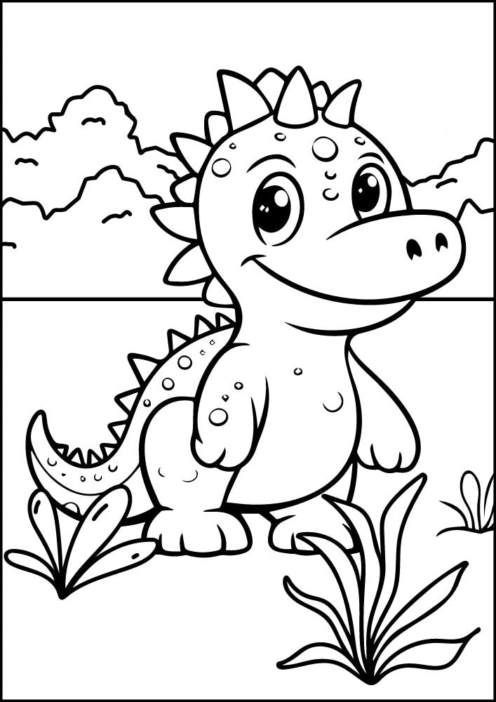 free printable dinosaur coloring pages for kids dino printout pdf stegosaurus