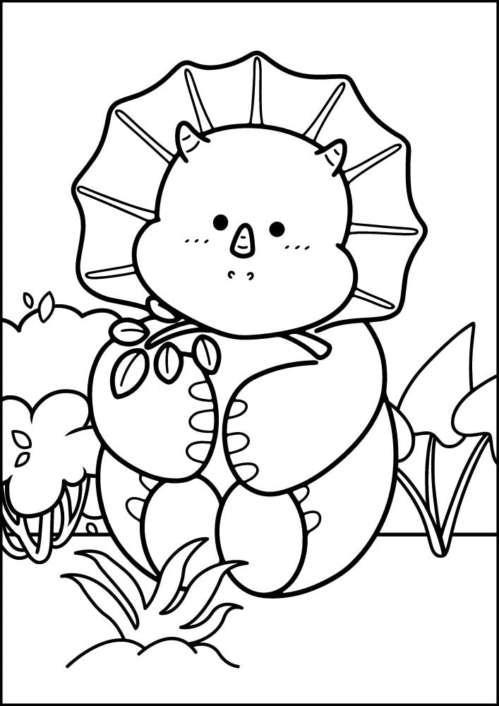 free printable dinosaur coloring pages for kids dino printout pdf triceratops jungle