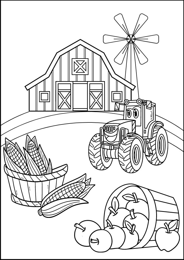 Free Printable Thanksgiving Coloring Pages for Kids farm barn corn PDF Download Coloring Sheets Coloring Book Printout