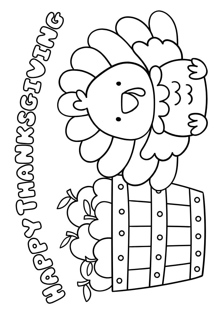 Free Printable Thanksgiving Coloring Pages for Kids turkey apples PDF Download Coloring Sheets Coloring Book Printout