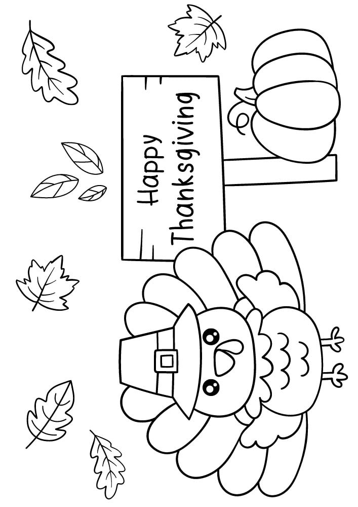 Free Printable Thanksgiving Coloring Pages for Kids turkey pumpkin leaves PDF Download Coloring Sheets Coloring Book Printout