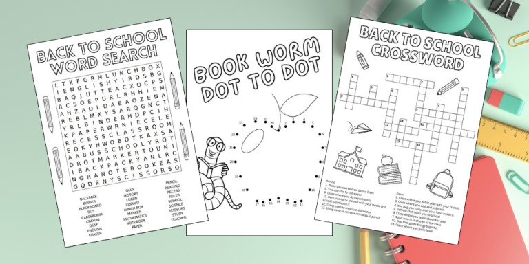 free printable back to school activities for kids blog feature