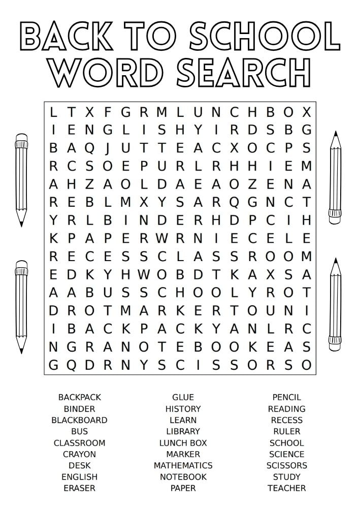 free printable back to school activities worksheets pdf download printout puzzle game word search