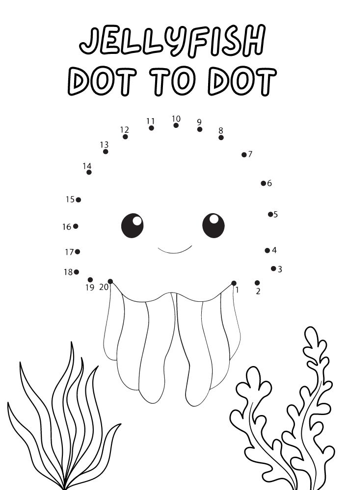 free printable beach worksheets for kids printout game puzzle pdf download jellyfish dot to dot