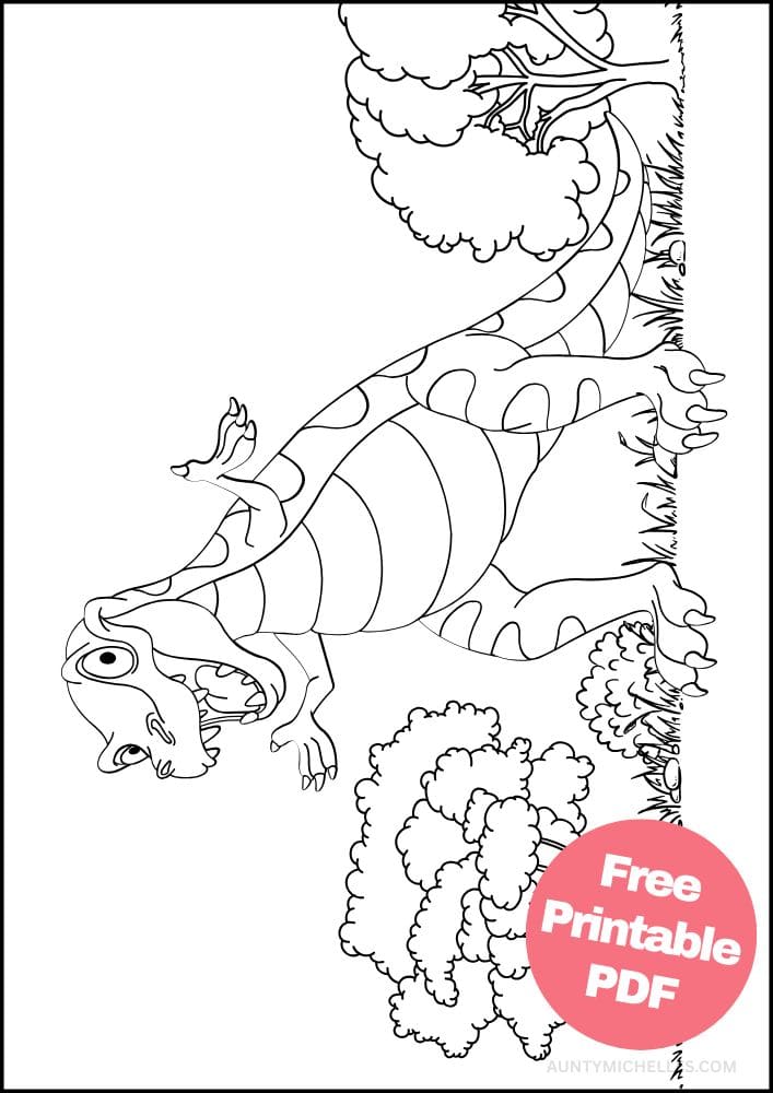 goofy and funny looking velociraptor coloring page