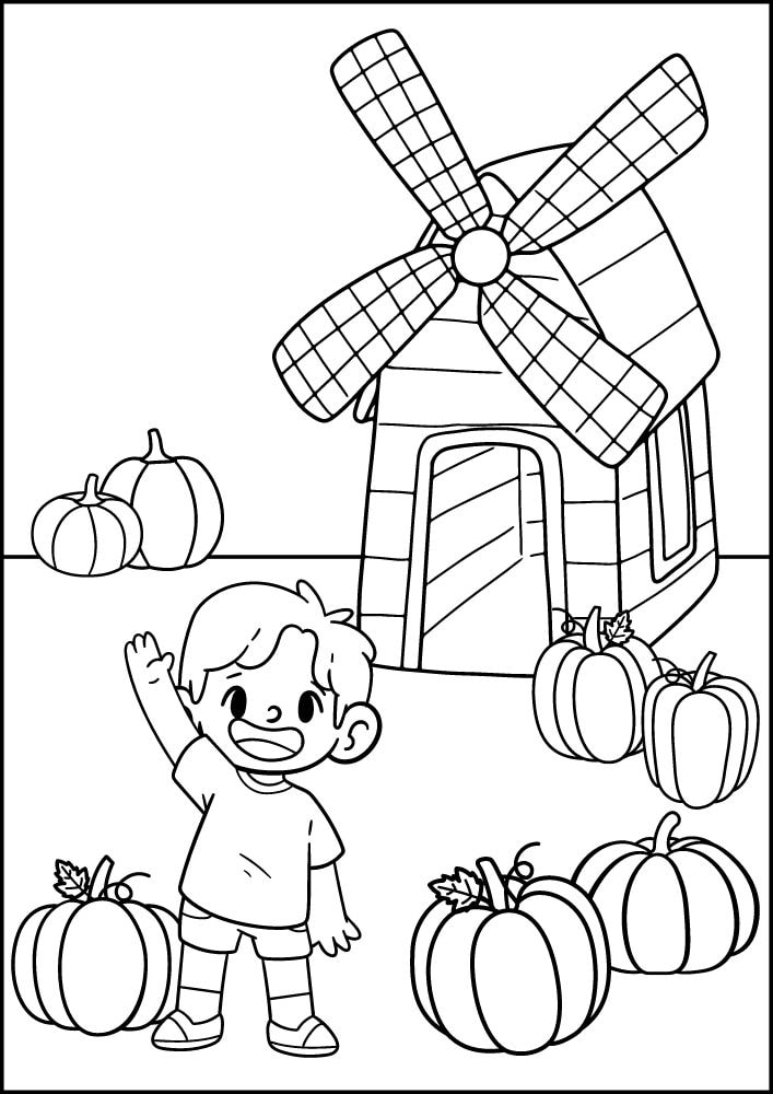 Free Printable Fall Coloring Pages for Kids Autumn Sheets pumpkin patch picking coloring book pdf download September October November