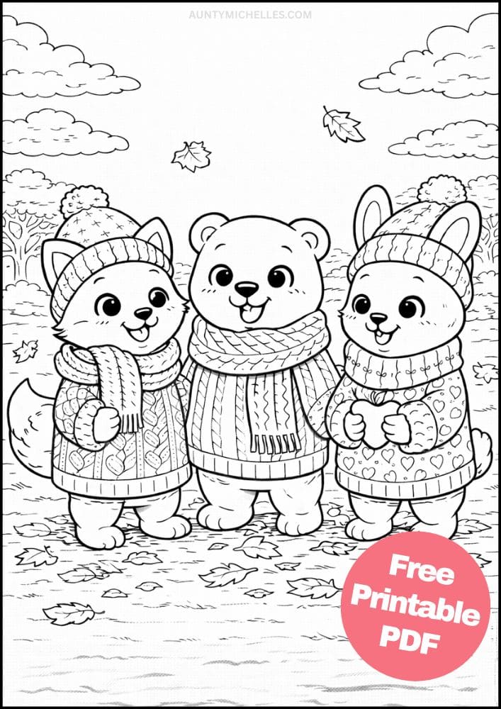 Free Printable Fall Coloring Pages for Kids September October November Colouring Sheets 19 cozy sweaters