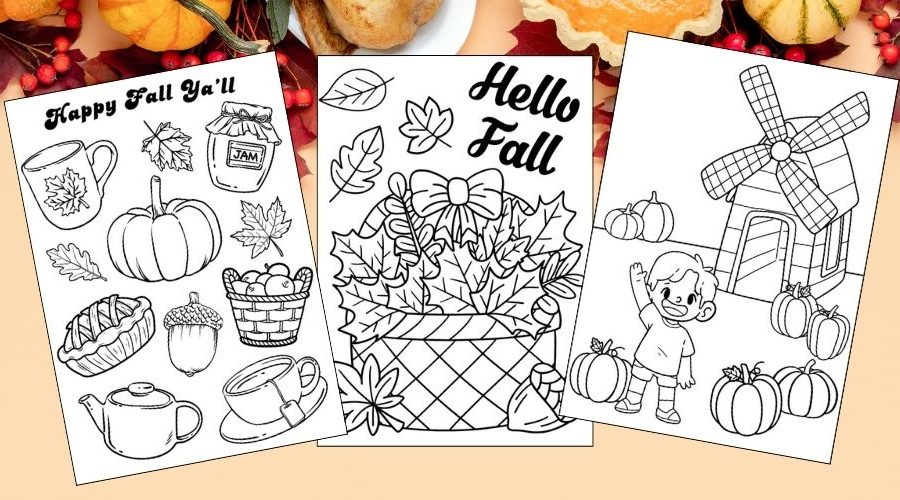 Free Printable Fall Coloring Pages for Kids blog feature