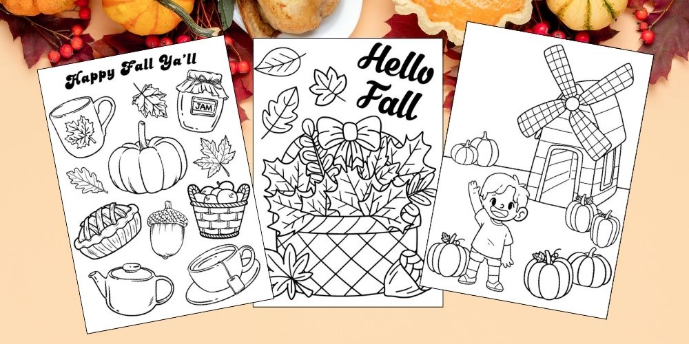 Free Printable Fall Coloring Pages for Kids blog feature