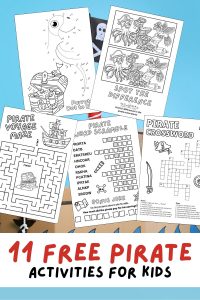 Free Printable Pirate Worksheets for Kids, Pirate themed games, puzzles, word search, word scramble, crossword, dot to dot, spot the difference, and i-spy