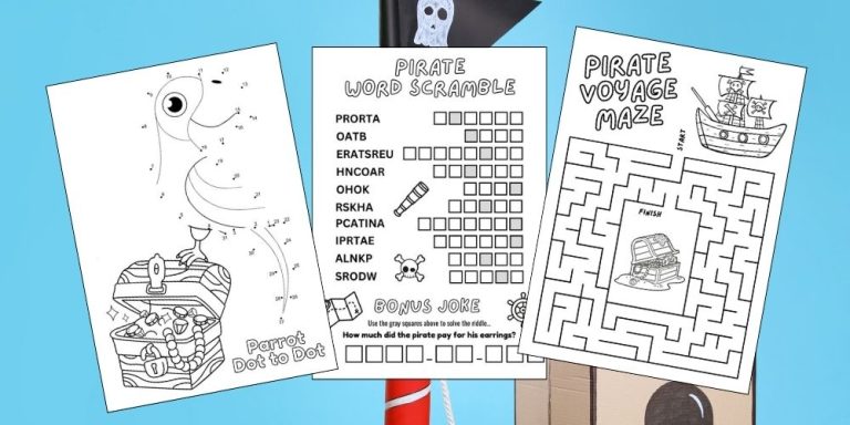 Free Printable Pirate Worksheets for Kids