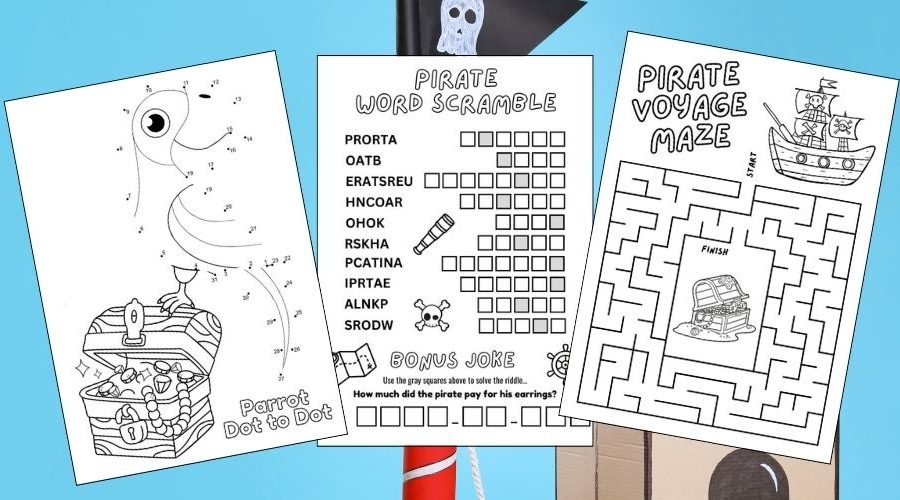 Free Printable Pirate Worksheets for Kids