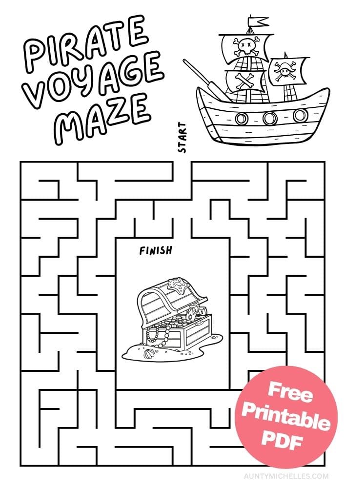 Pirate Voyage Themed Maze for Kids