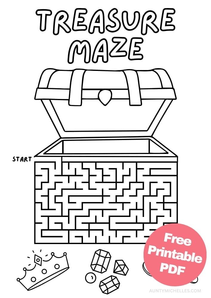 Pirate's Treasure Themed Maze for Kids