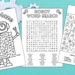 Free Printable Robots Worksheets for Kids