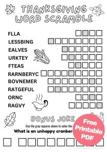 Free Printable Thanksgiving Activities for Kids - Aunty Michelle's