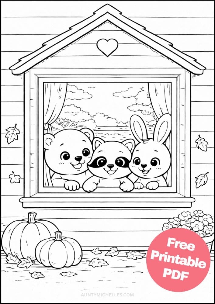 Free Printable Thanksgiving Coloring Pages for Kids November Fall Colouring Sheets 15 friends window