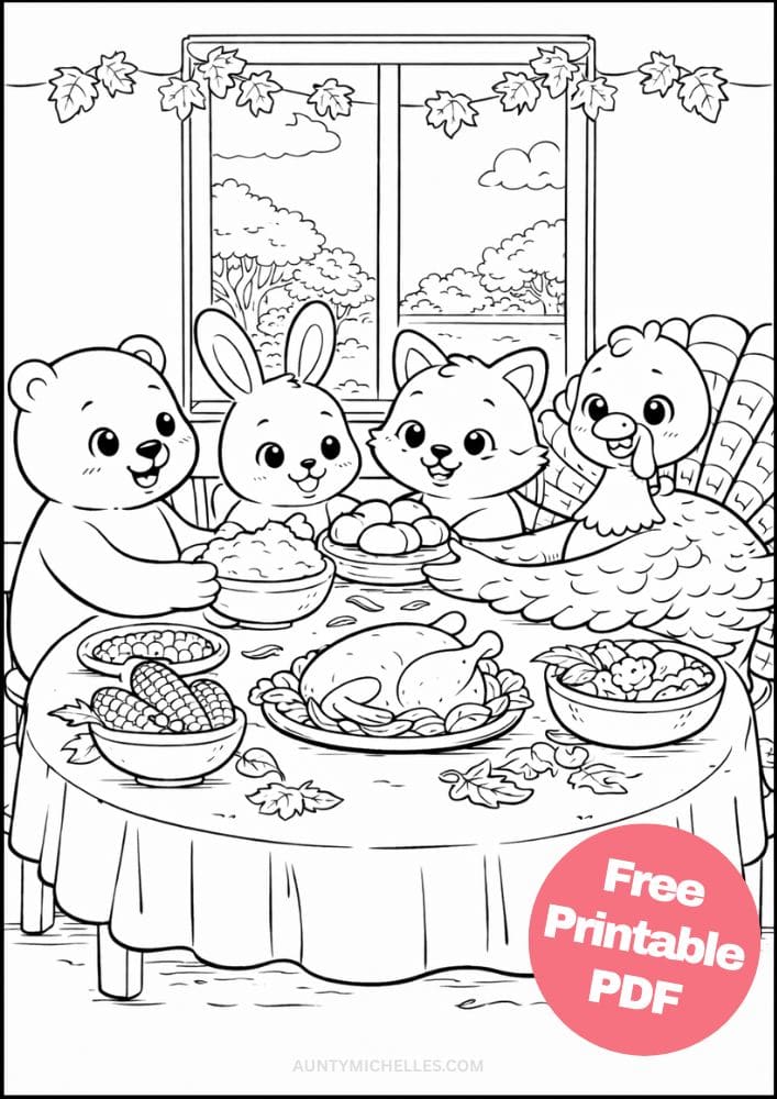 Free Printable Thanksgiving Coloring Pages for Kids November Fall Colouring Sheets 20 feast dinner