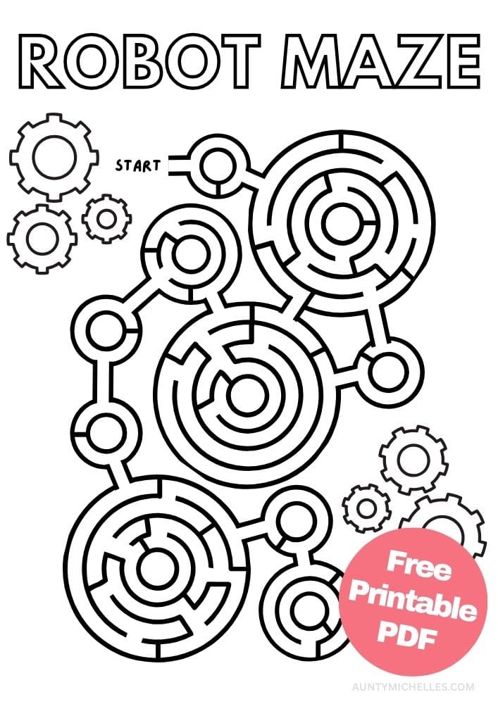 Robot Gear Maze Worksheet
