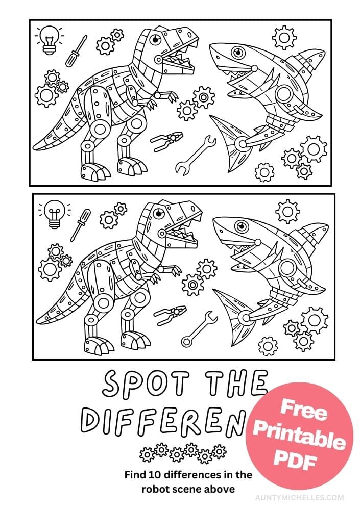 Robot Spot the Difference Activity