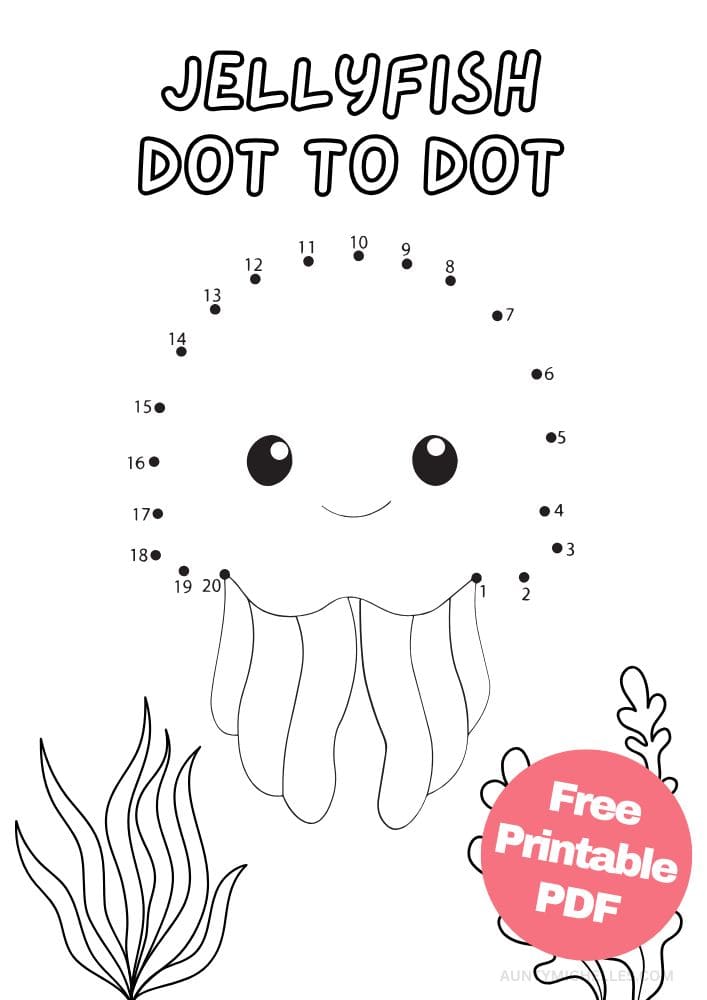 Kids Jellyfish Connect the Dot (Dot to Dot)