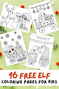 Free printable elf coloring pages for kids, elves printables, cute christmas coloring sheets, PDF download, December colouring book, coloring pages for girls, coloring pages for boys, winter coloring pages aesthetic, festive cartoon coloring pages