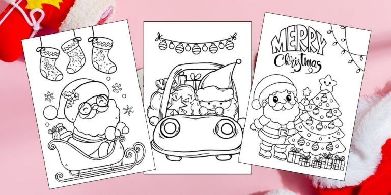 Santa Coloring Pages: Free Printables for Kids