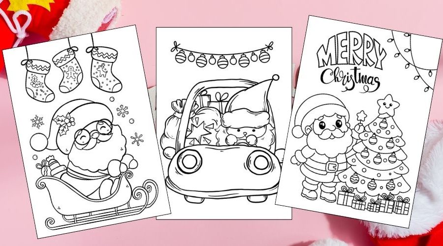 Santa Coloring Pages: Free Printables for Kids