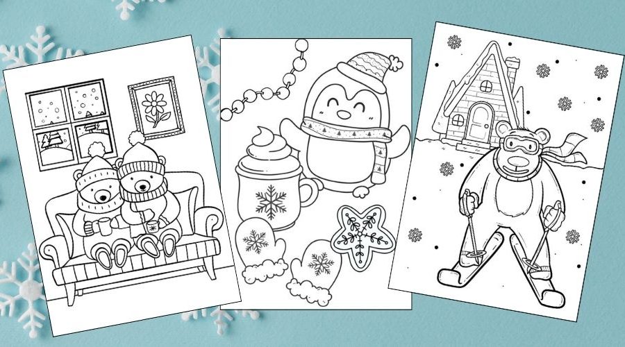 free printable winter coloring pages for kids blog feature