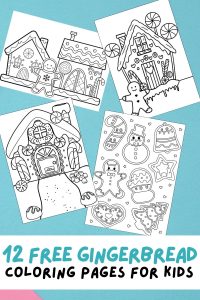 Free Gingerbread House Coloring Pages for Kids, January Coloring Pages, December Coloring Pages, Christmas Coloring Sheets, Winter Colouring Book, Easy coloring activities