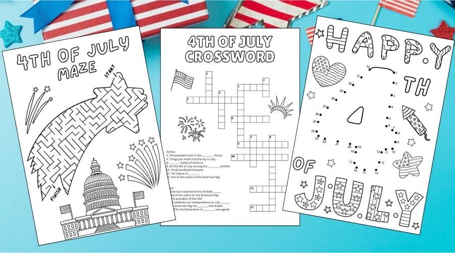 Free Printable 4th of July Worksheets for Kids