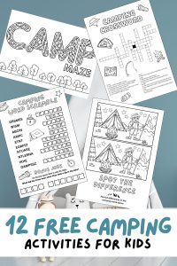 Free Printable Camping Activities for Kids, puzzles, maze, dot to dot, word search, word scramble, crossword puzzles, nature, outdoors, printout, coloring page, i spy, summer, boy scout, girl scout