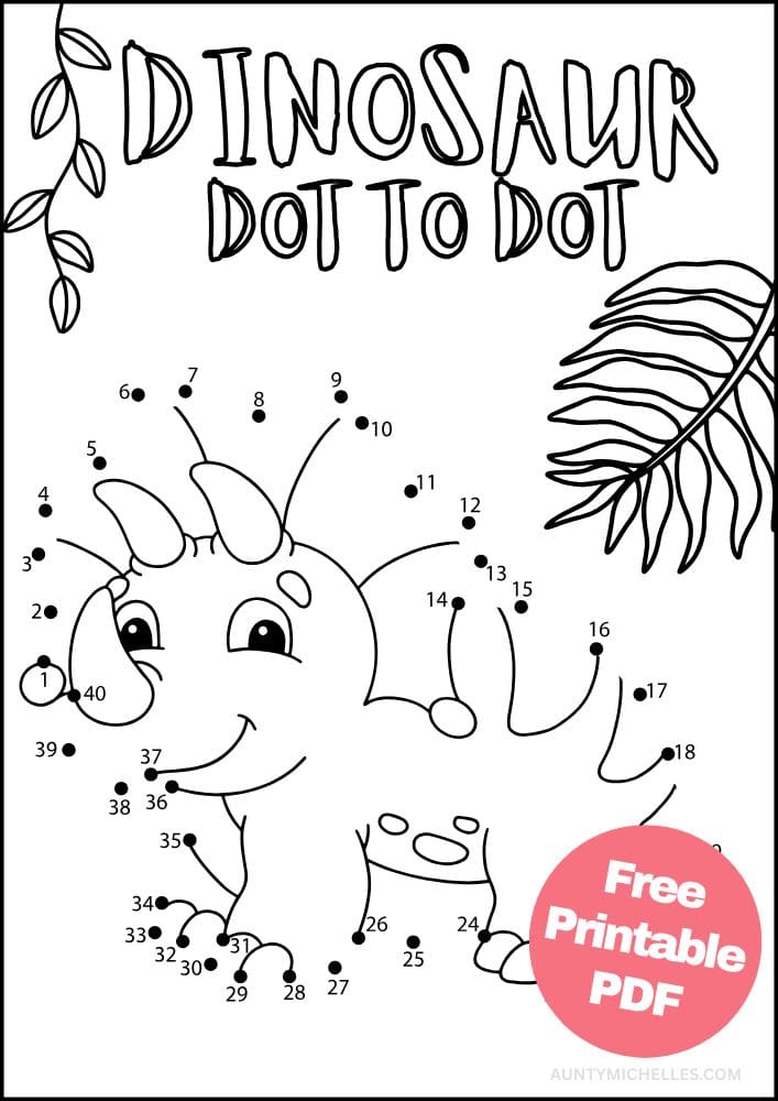 Free Printable Dinosaur Activities for Kids Jurassic Dino Games Triceratops Dot to Dot