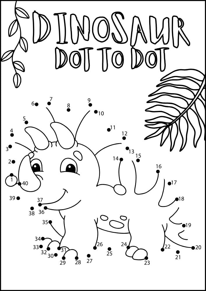 Free Printable Dinosaur Activities for Kids Jurassic Dino Games Triceratops Dot to Dot